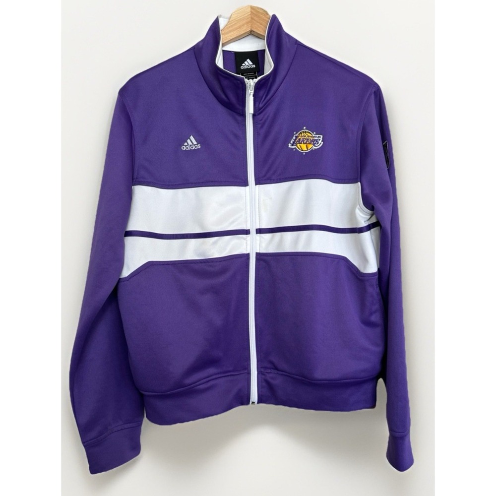 Vintage 2007 Adidas LA Lakers Womens Track Jacket Purple Y2K Kobe Era Large